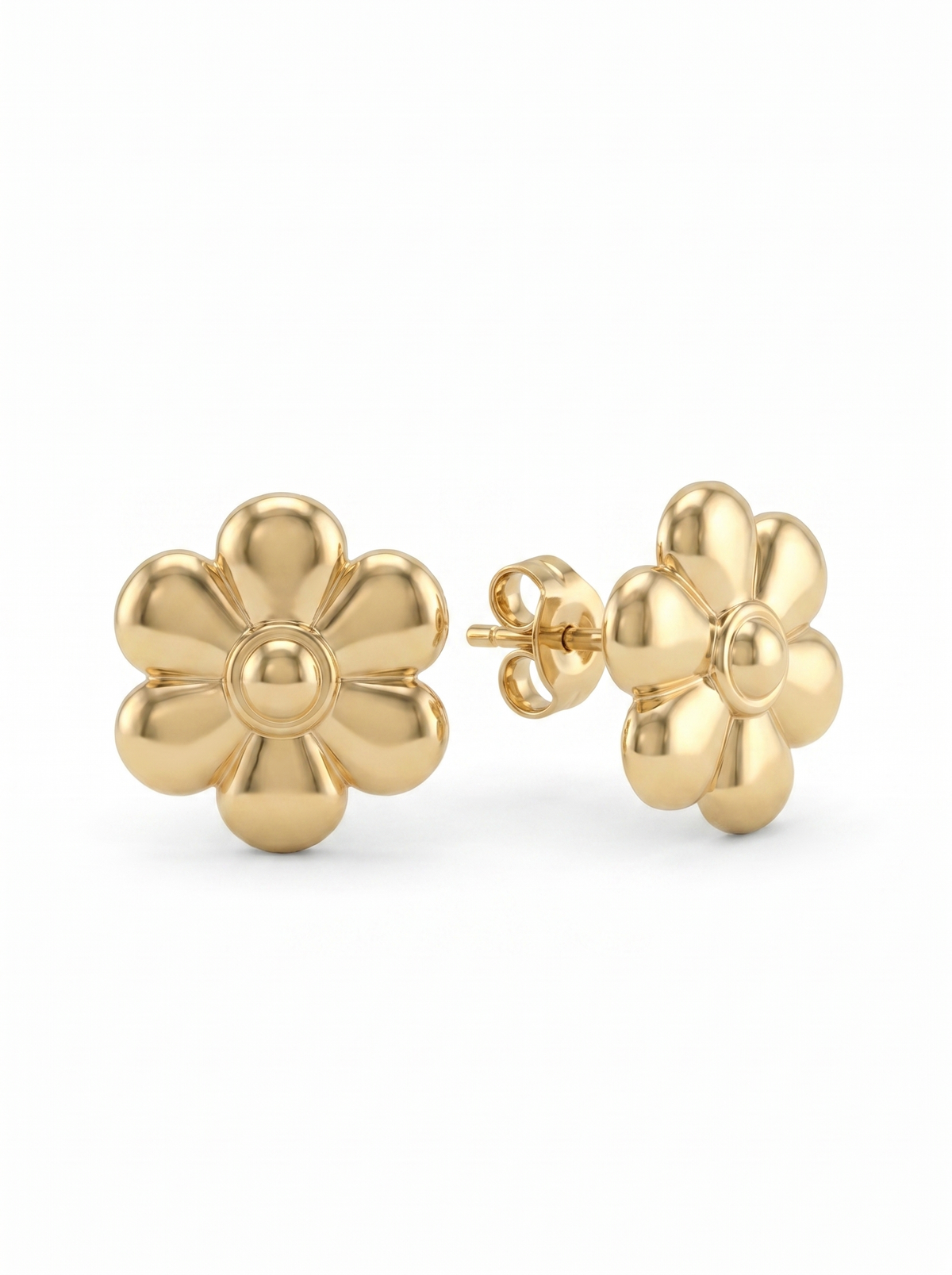 Bubble Daisy Bloom Gold Earring - Gold Earring Pair