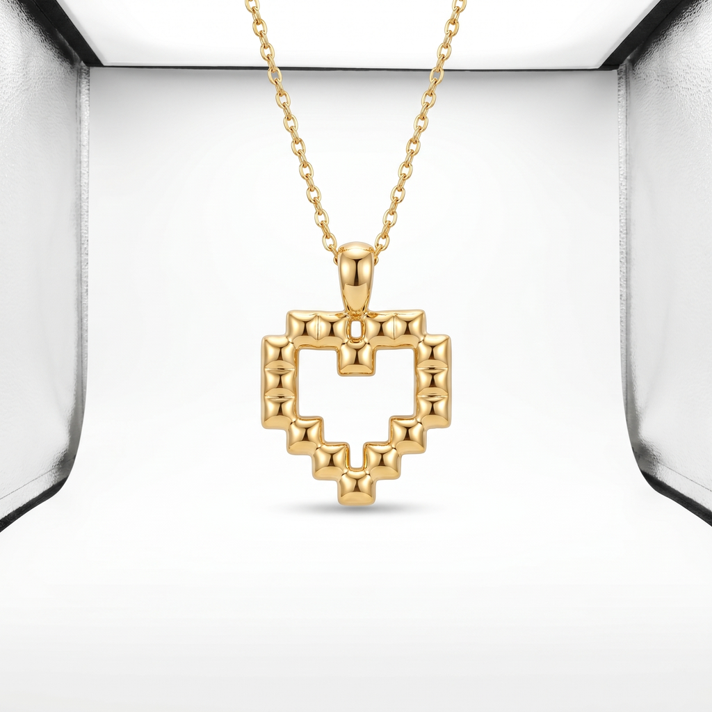 Beaded Heart Outline pendant — FCP