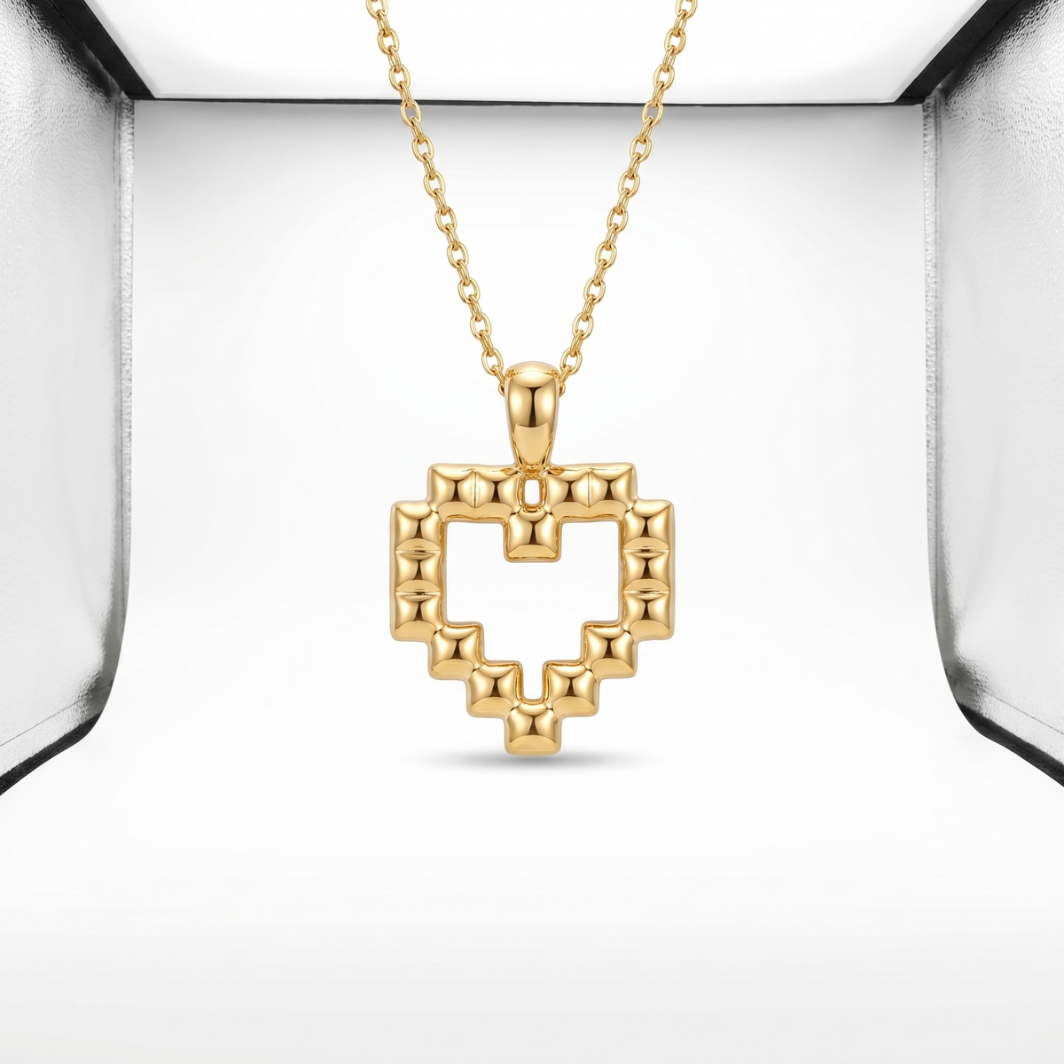 Beaded Heart Outline pendant — FCP