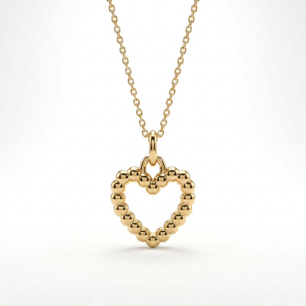 Beaded Open Heart pendant — FCP
