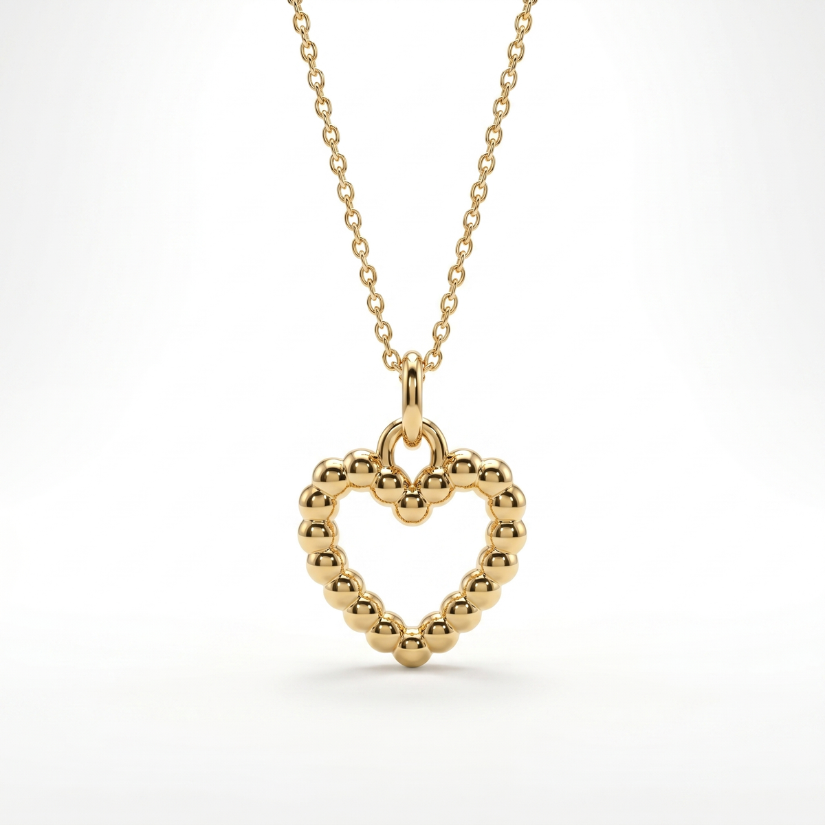 Beaded Open Heart pendant — FCP