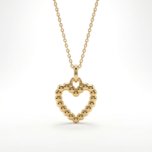 Beaded Open Heart pendant — FCP