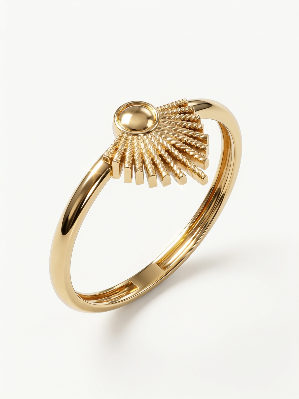 Puffy Daisy Gold Ring