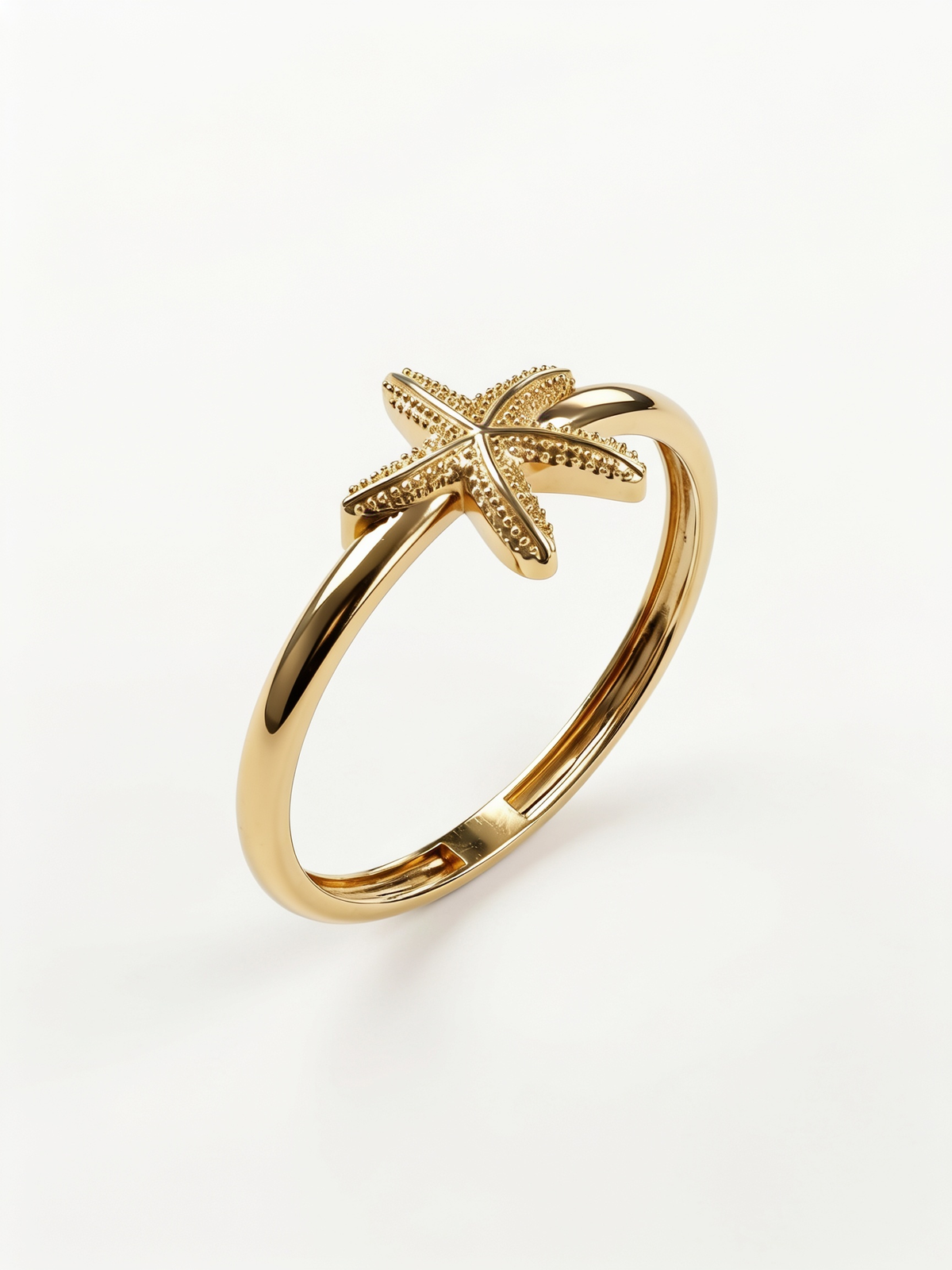 Beaded Starfish Gold Ring