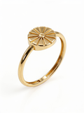 Sunburst Medallion Gold Ring