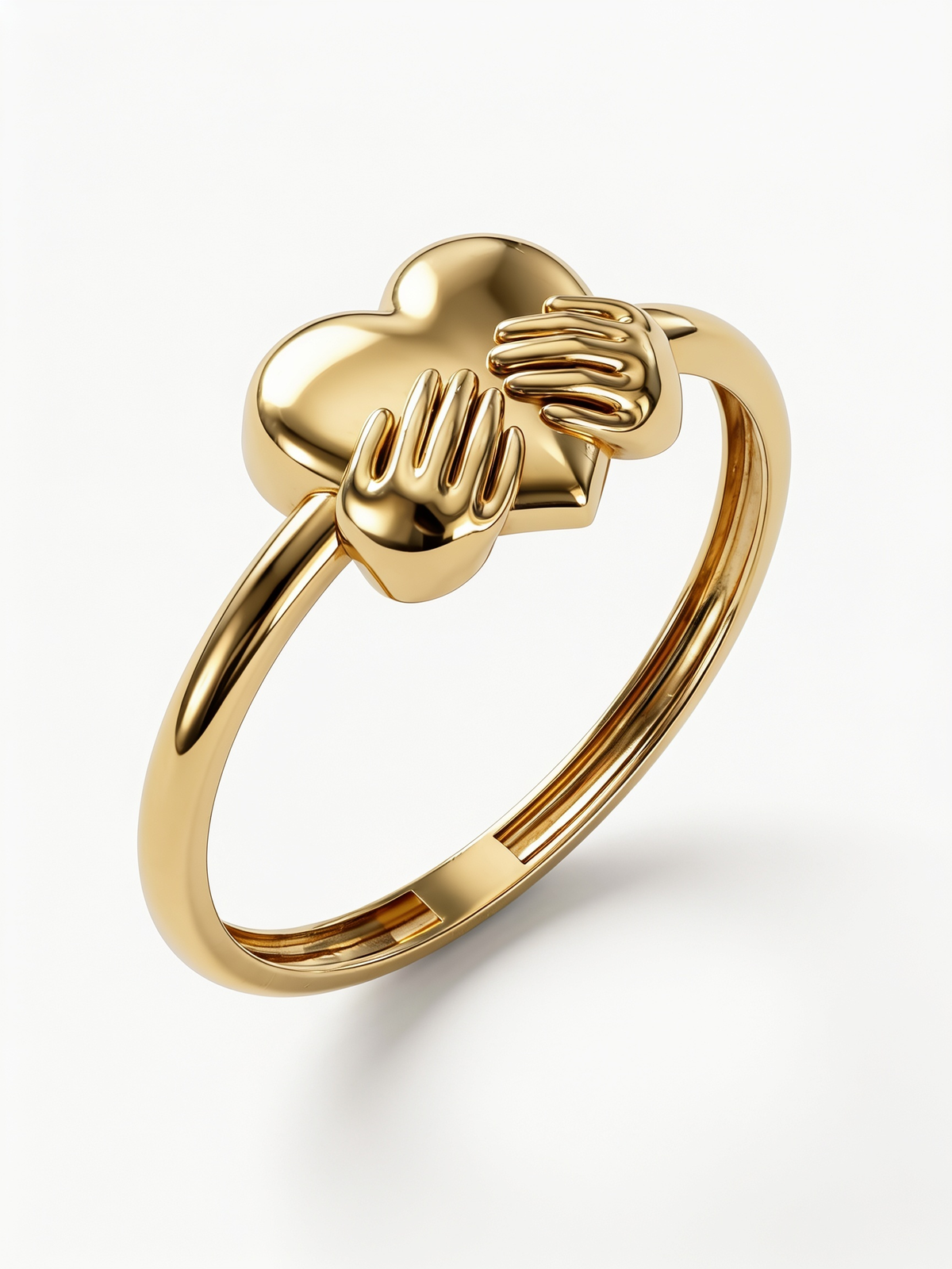 Heart in Hands Gold Ring