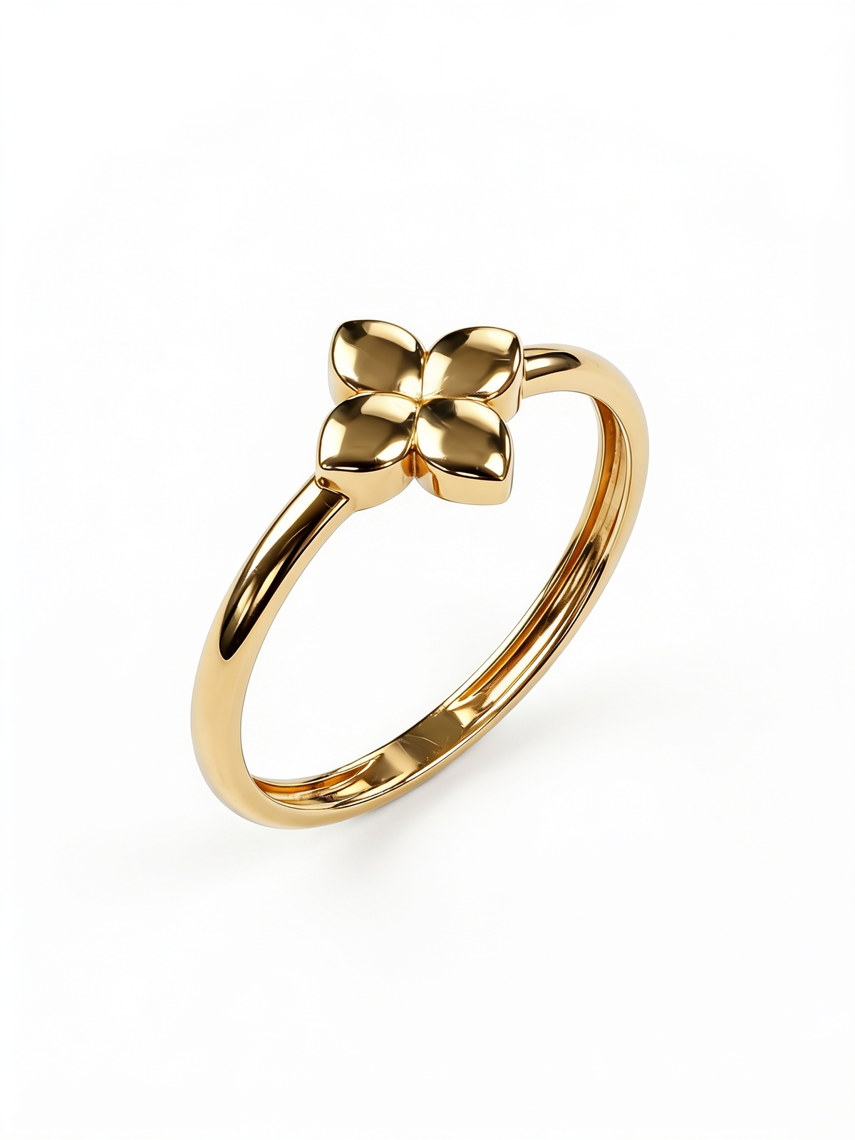 Puffed Clover Gold Ring