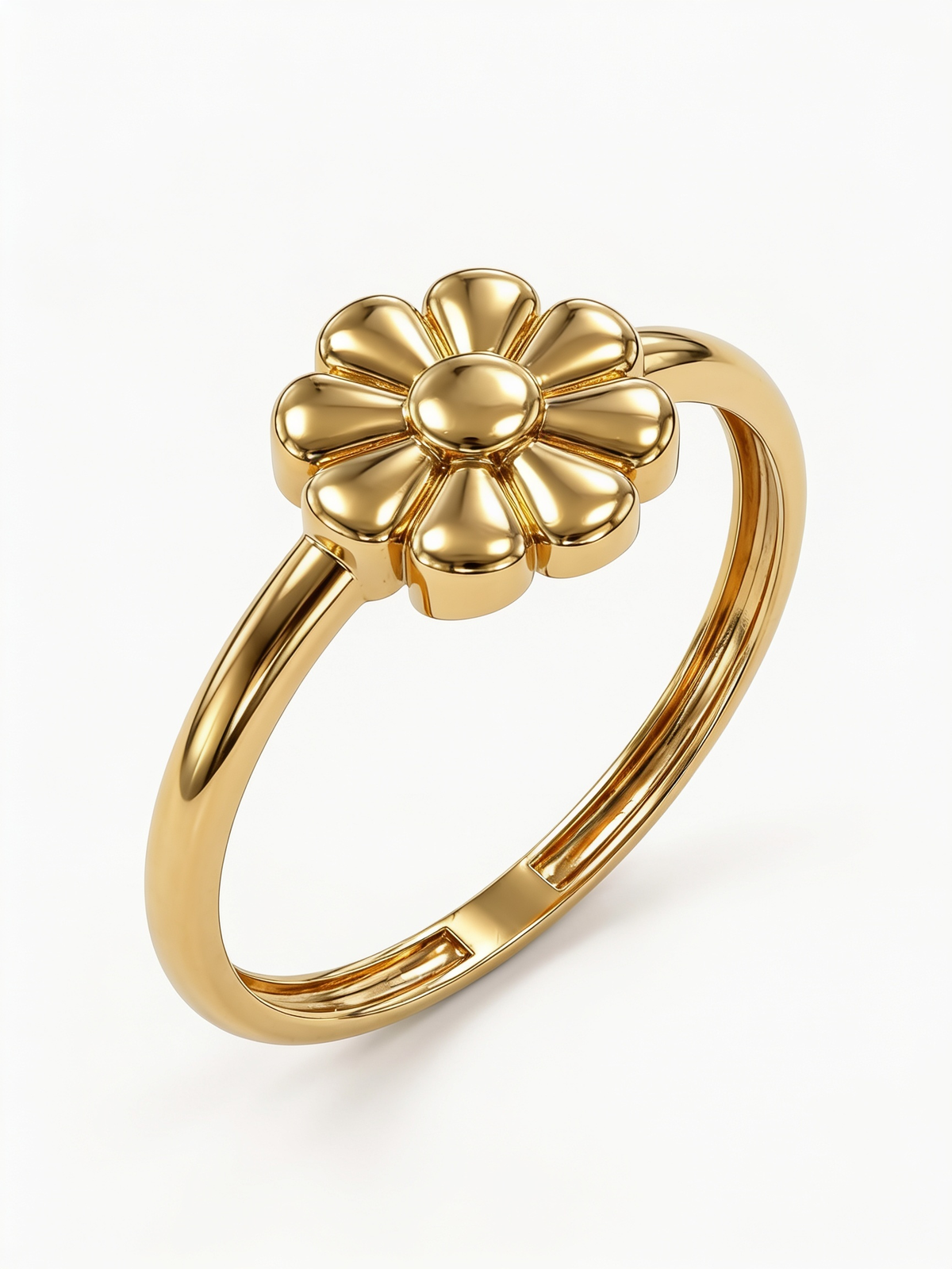 Puffy Daisy Gold Ring