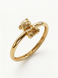 Sitting Textured Bear Gold Ring