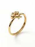 Bear Hugging Heart Gold Ring