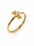 Dangling Teddy Bear Gold Ring