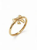 Delicate Ribbon Bow Gold Ring
