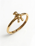 Standing Teddy Bear Gold Ring
