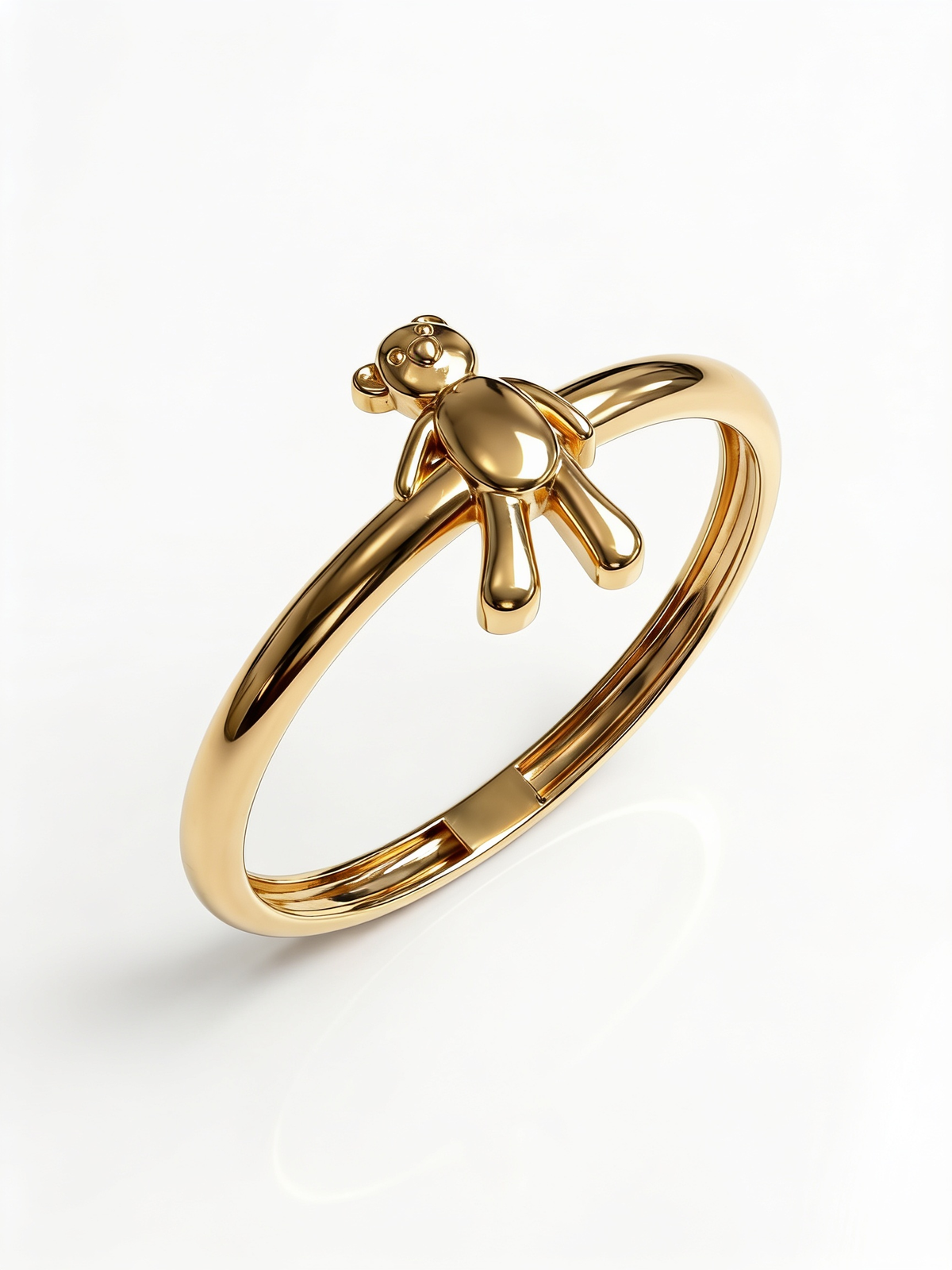 Standing Teddy Bear Gold Ring