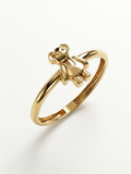 Stitched Teddy Bear Gold Ring
