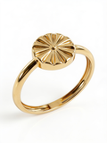 Sunburst Medallion Gold Ring