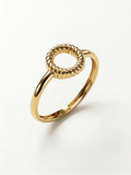 Twisted Rope Circle Gold Ring