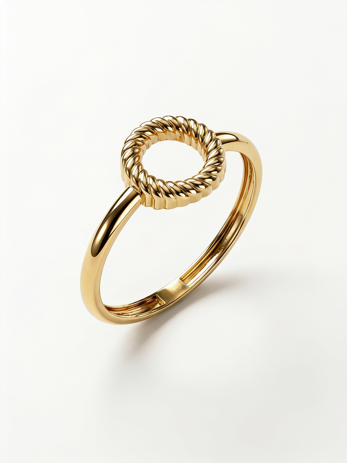 Twisted Rope Circle Gold Ring
