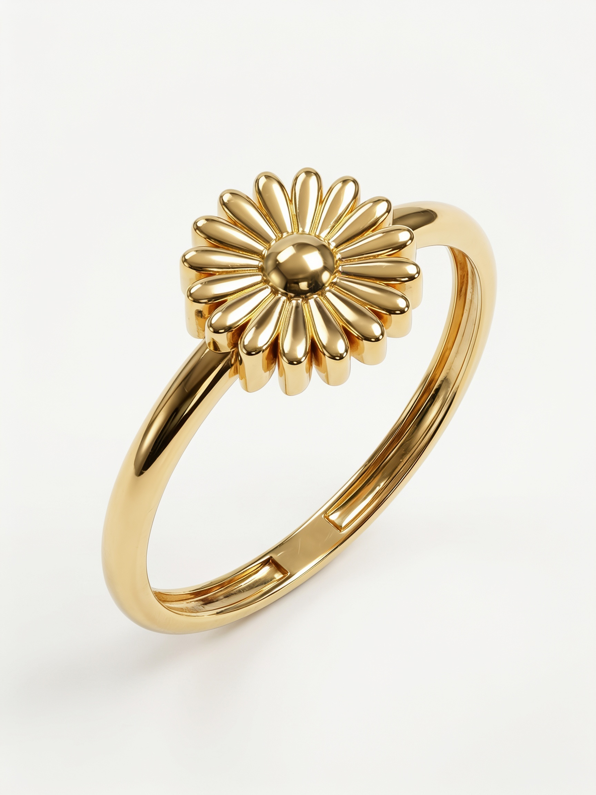 Textured Sunflower Gold Ring