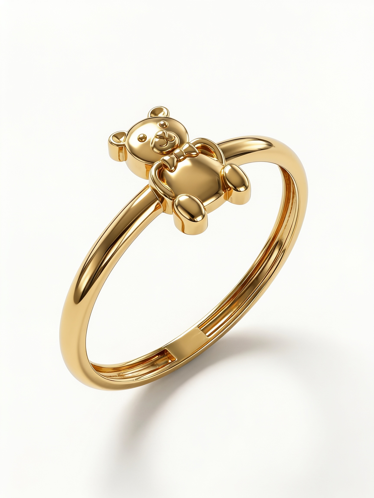 Bowtie Teddy Bear Gold Ring