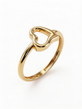 Tilted Open Heart Gold Ring