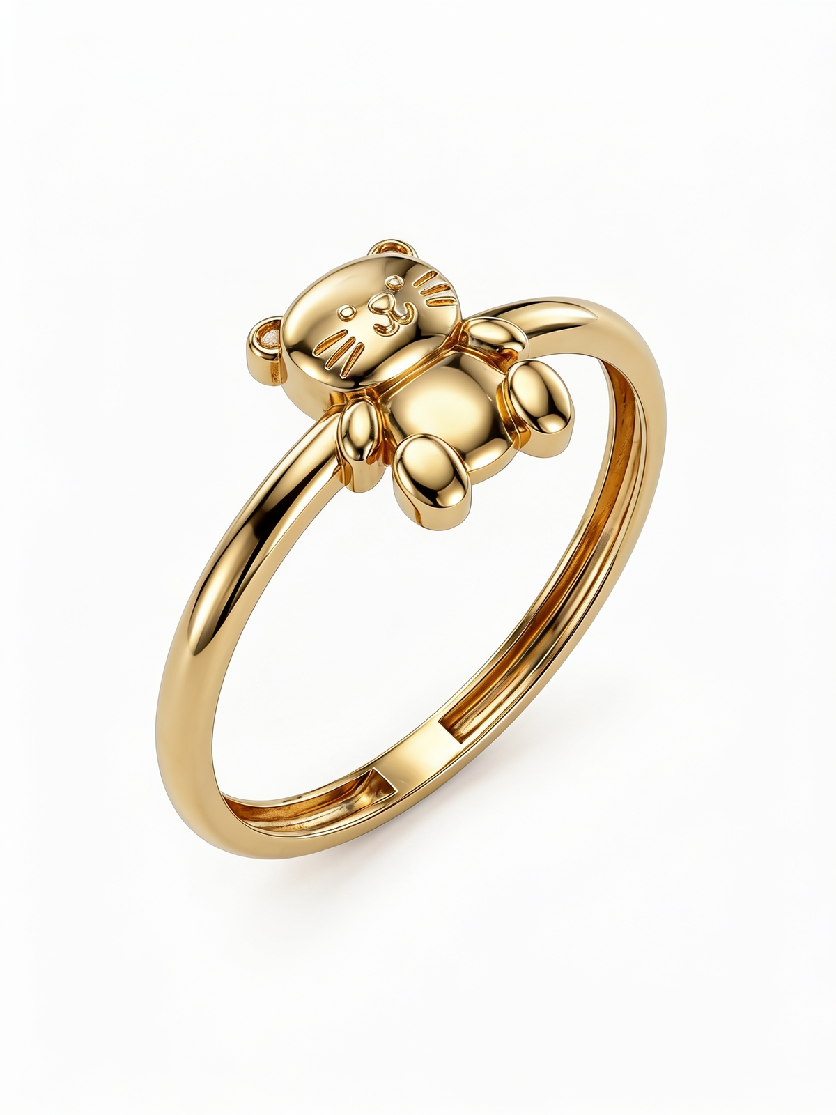 Chubby Kitten Gold Ring